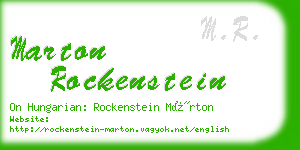 marton rockenstein business card